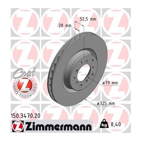 Zimmermann Brake Disc - Standard/Coated, 150347020 150347020